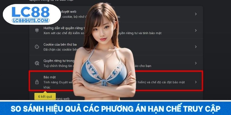 So sánh hiệu quả các phương án hạn chế truy cập